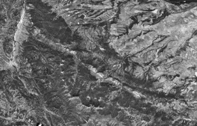 Районът на Белоградчик, сниман от сателит.